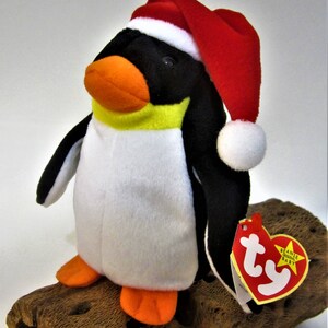 Ty Beanie Baby ZERO Retired Original Black White Holiday Penguin Plush Toy Animal Rare Favorite Collectible January Birthday Free Shipping