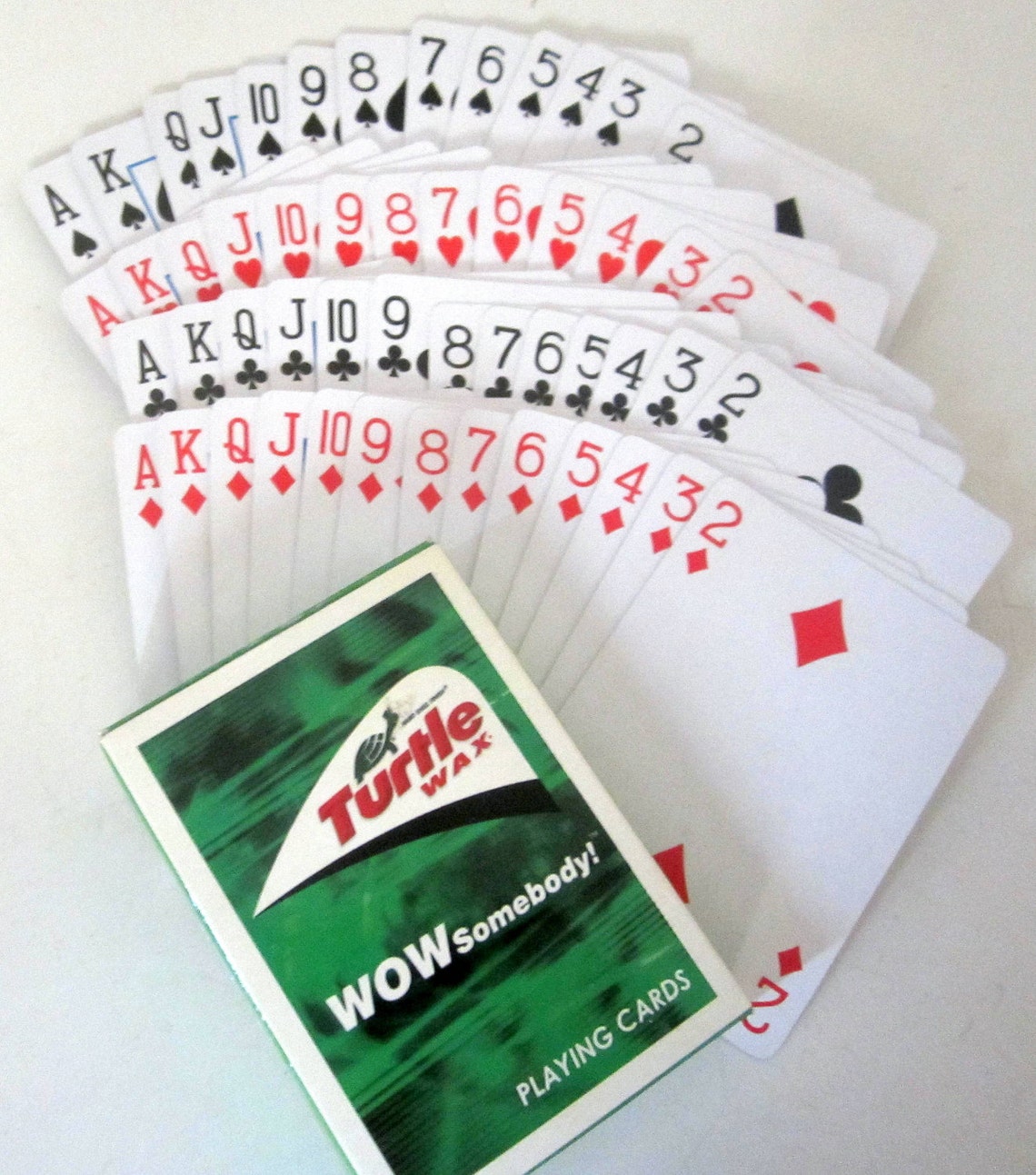 Playing Cards TURTLE WAX Vintage Green White Poker Deck WOW Etsy