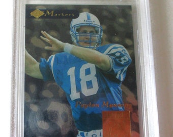 Peyton Manning Rookie RC Football Card 1998 Collectors Edge First Place Indianapolis Colts NFL Rare Collectible Cake Topper Investment Gift