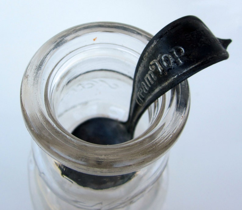 Milk Bottle Cream Top Spoon Netherland Dairy Syracuse NY Rare Etsy