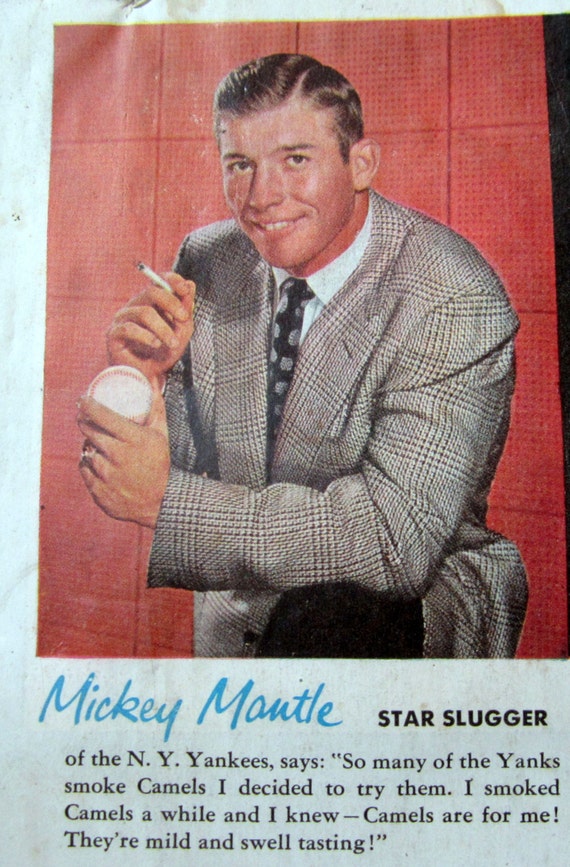 Mickey Mantle 1953 Post Magazine Back Cover Camel Cigarette Ad NY Yankees  Rare Find