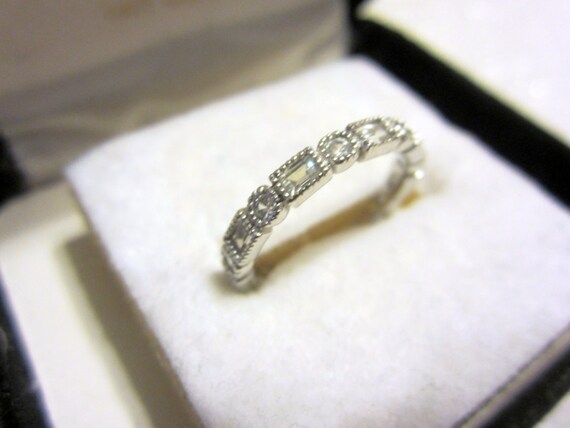 Vintage Sterling Silver Ring SW 925 CZ Jewelry Sparkling Size 6