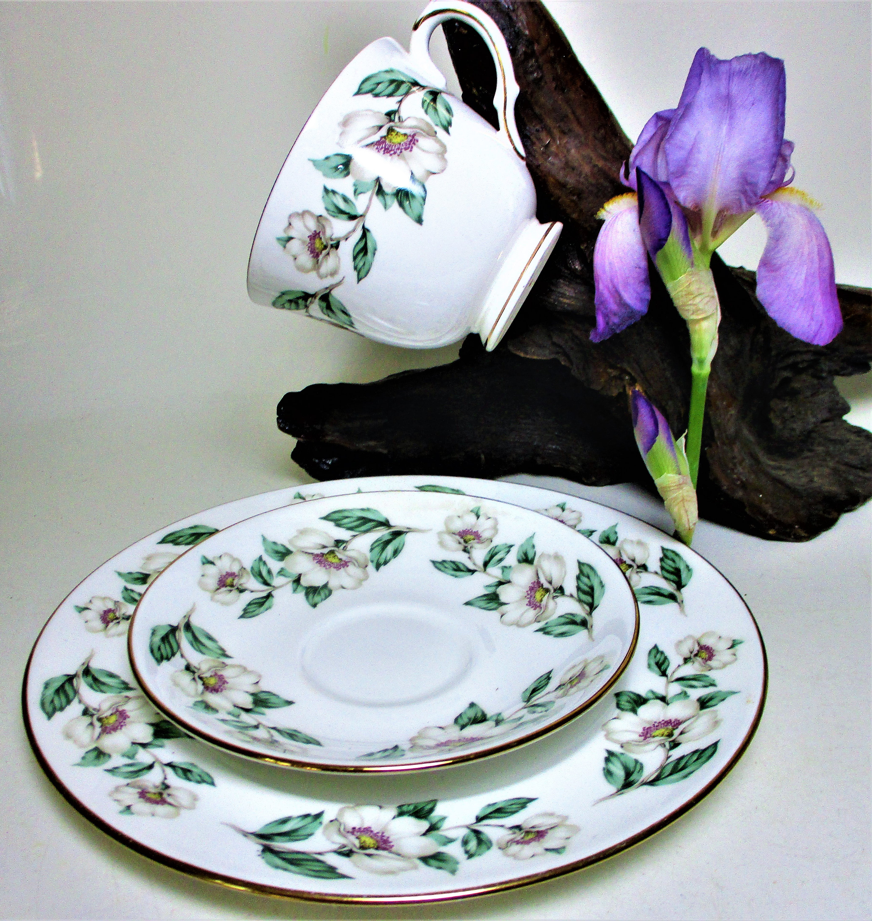 Vintage Crown Staffordshire Fine Bone China Tea Cup Saucer Salad