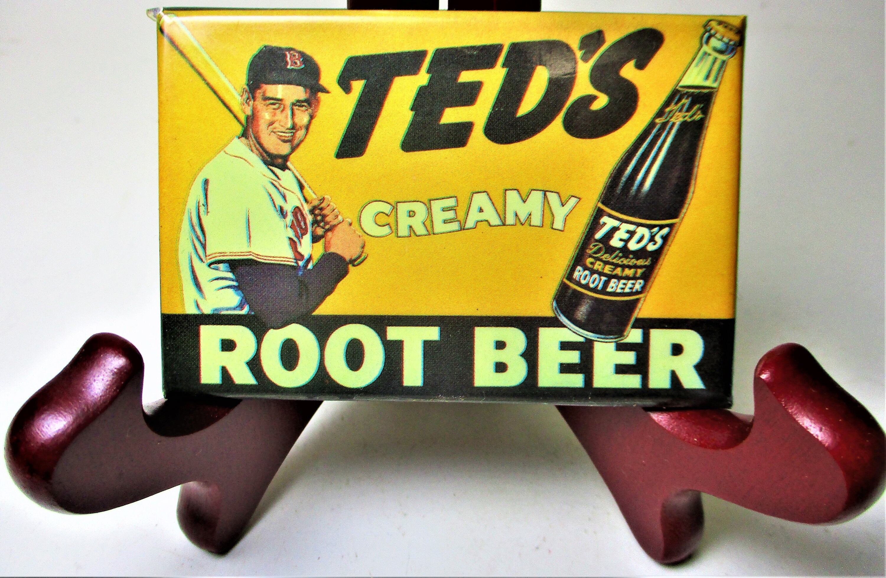 Vintage Ted Williams Pocket Mirror Ted's Delicious Creamy Root