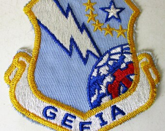 Vintage Character 1950s GEEIA Electronics Engineering USA Classic Collectible 3D Fully Embroidered Sew Iron On Patch Monogrammed USA Rare
