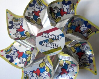 Walt Disney Mickey Mouse Club PIN WHEEL Rare Vintage Collectible Vibrant Colors Set of 2