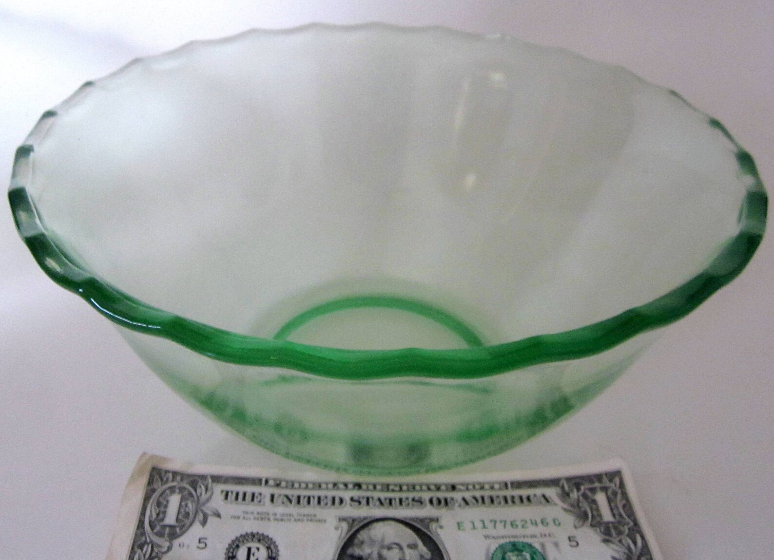 Vintage Batter Mixing Bowl Green Depression Double Nesting Etsy