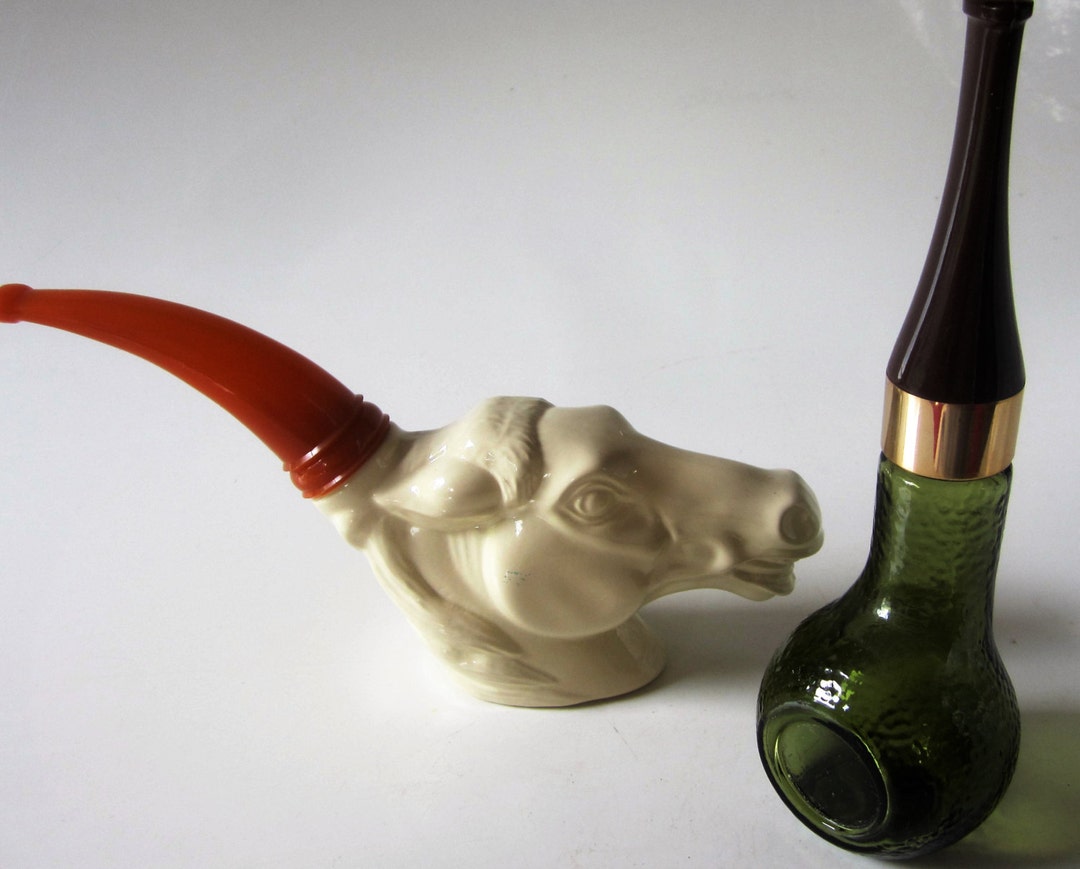 Avon Decanter Bottle Wild Mustang Horse Green Pipe Wild Etsy