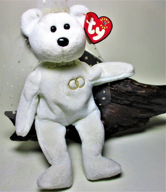Bride Mrs Wedding Bear Ty Beanie Babies Retired Original White