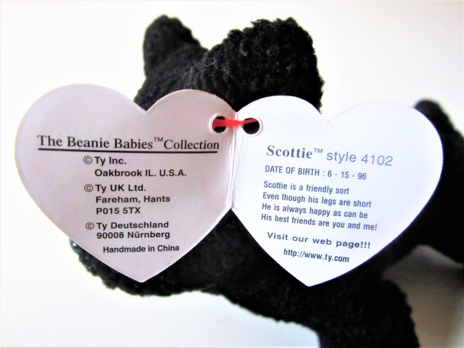 Ty Beanie Baby RARE Retired Scottie The Dog 15 June 1996 Style 4102 for sale online 