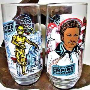 1983 Star Wars Return of the Jedi Tumblers Glassware, 1980s Coca Cola  Burger King Promo Glasses, Slave Leia, Jabba the Hutt, Darth Vader 