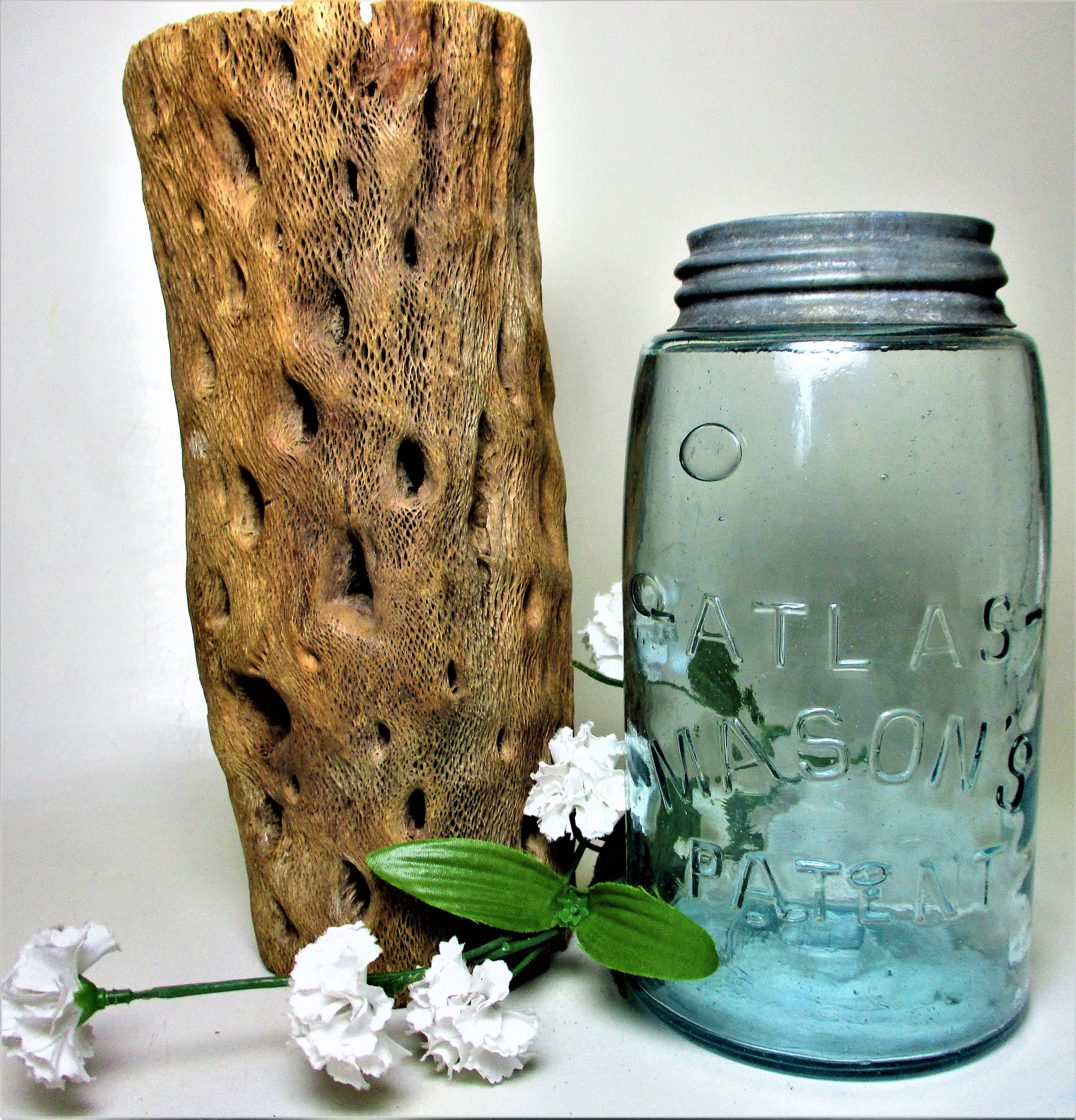Vintage Atlas Cornflower Blue Patent Glass MASON Canning Fruit Jar