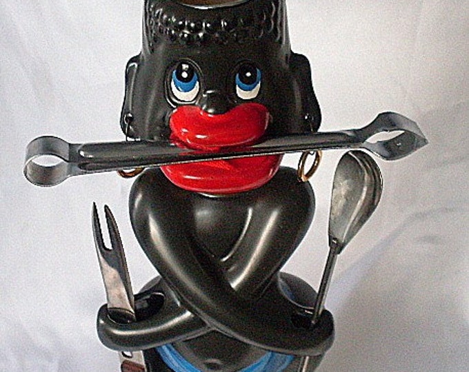Vintage Zulu Bar Tool Caddy Toter Japan Ceramic Figurine Collectible Etsy