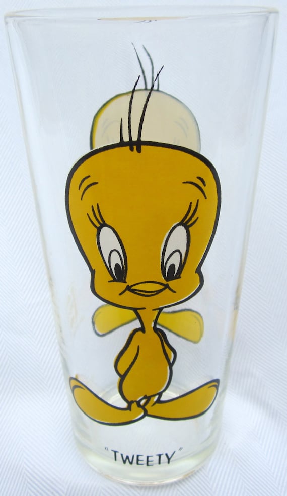 Vintage Glass TWEETY BIRD 1973 Pepsi WB Warner Brothers Looney