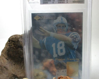 Peyton Manning Rookie RC Football Card 1998 Collectors Edge First Place Indianapolis Colts NFL Rare Collectible Cake Topper Investment Gift