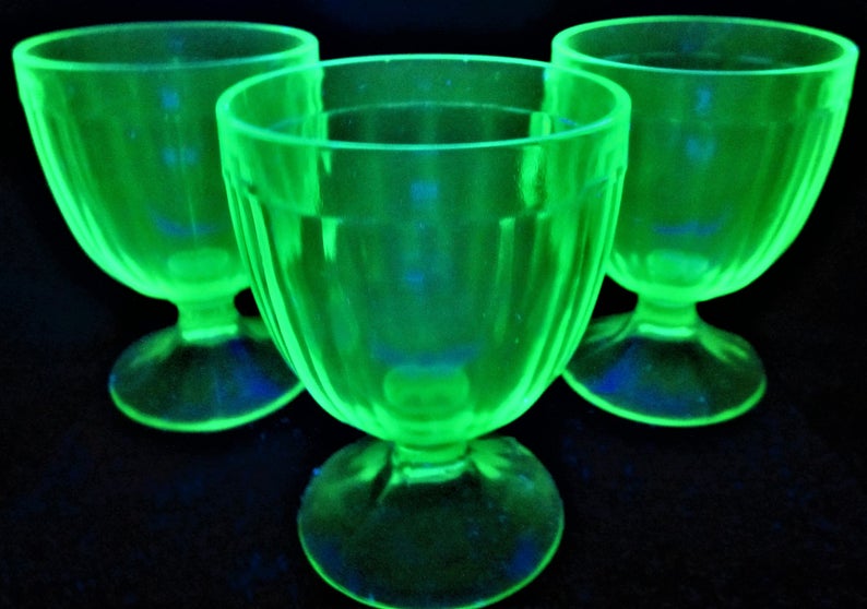 Green Depression Glass Sherbet Custard Cup Tumbler Panel Optic Etsy