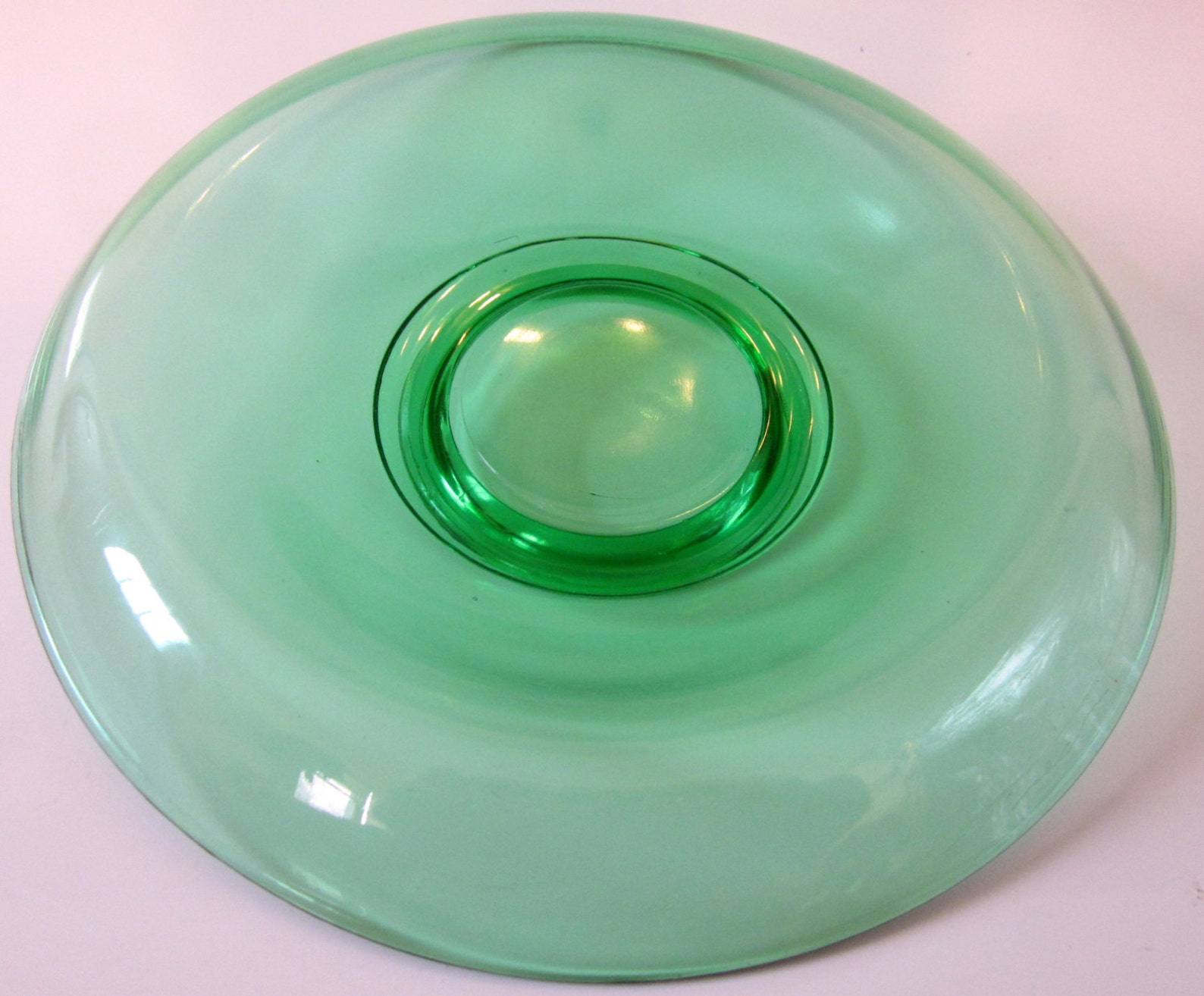 Depression Green Glass Rolled Edge Console Bowl Dish Etsy