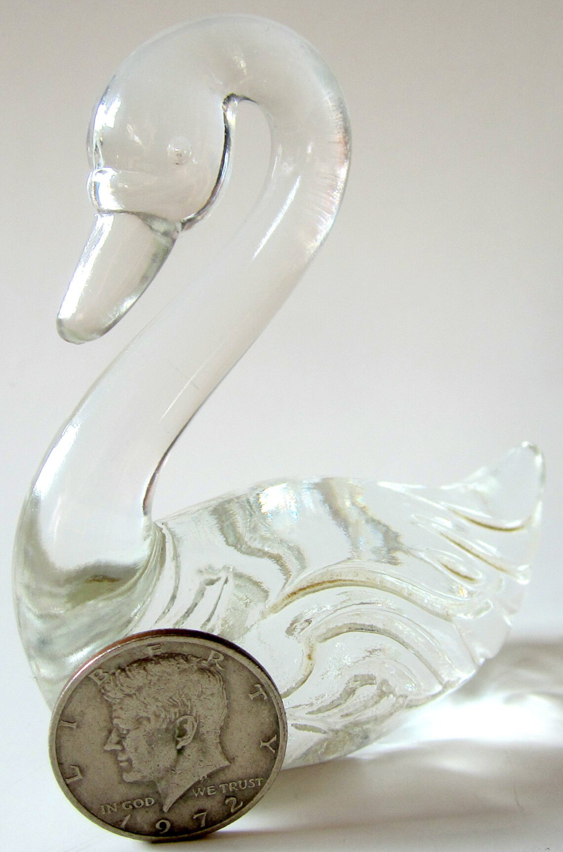FENTON Art Glass Crystal Swan Paperweight Figurine Vintage Etsy