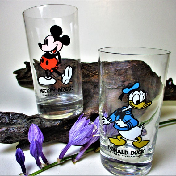 Walt Disney World Mickey Mouse Lidded Glass Candy Jar With Lid & Glass Mug