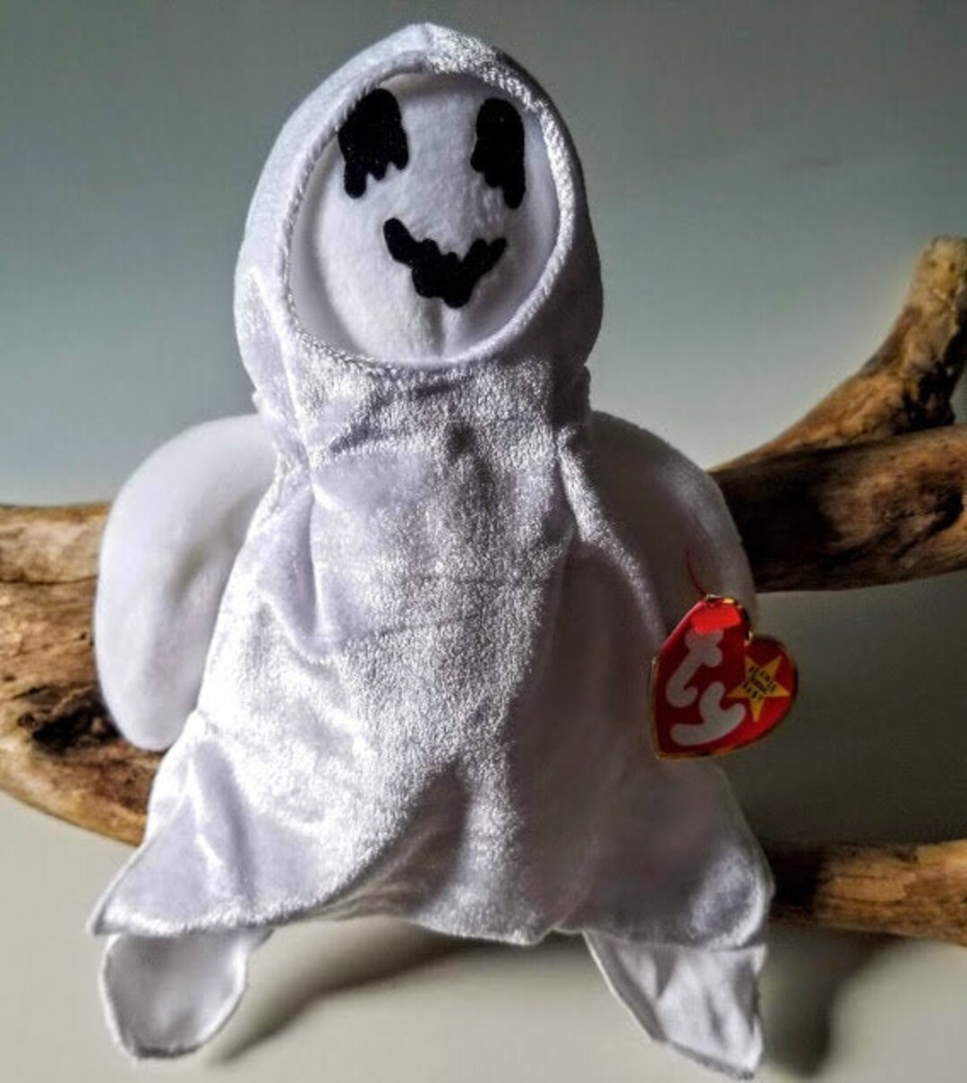Ty Beanie Baby SHEETS the White Ghost Retired 1999 Original Black Eyes