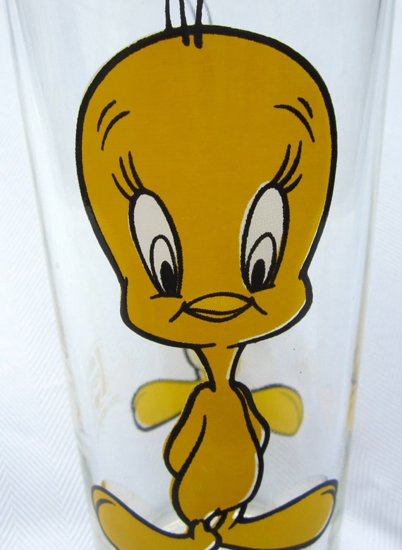 Vintage Glass TWEETY BIRD 1973 Pepsi WB Warner Brothers Looney