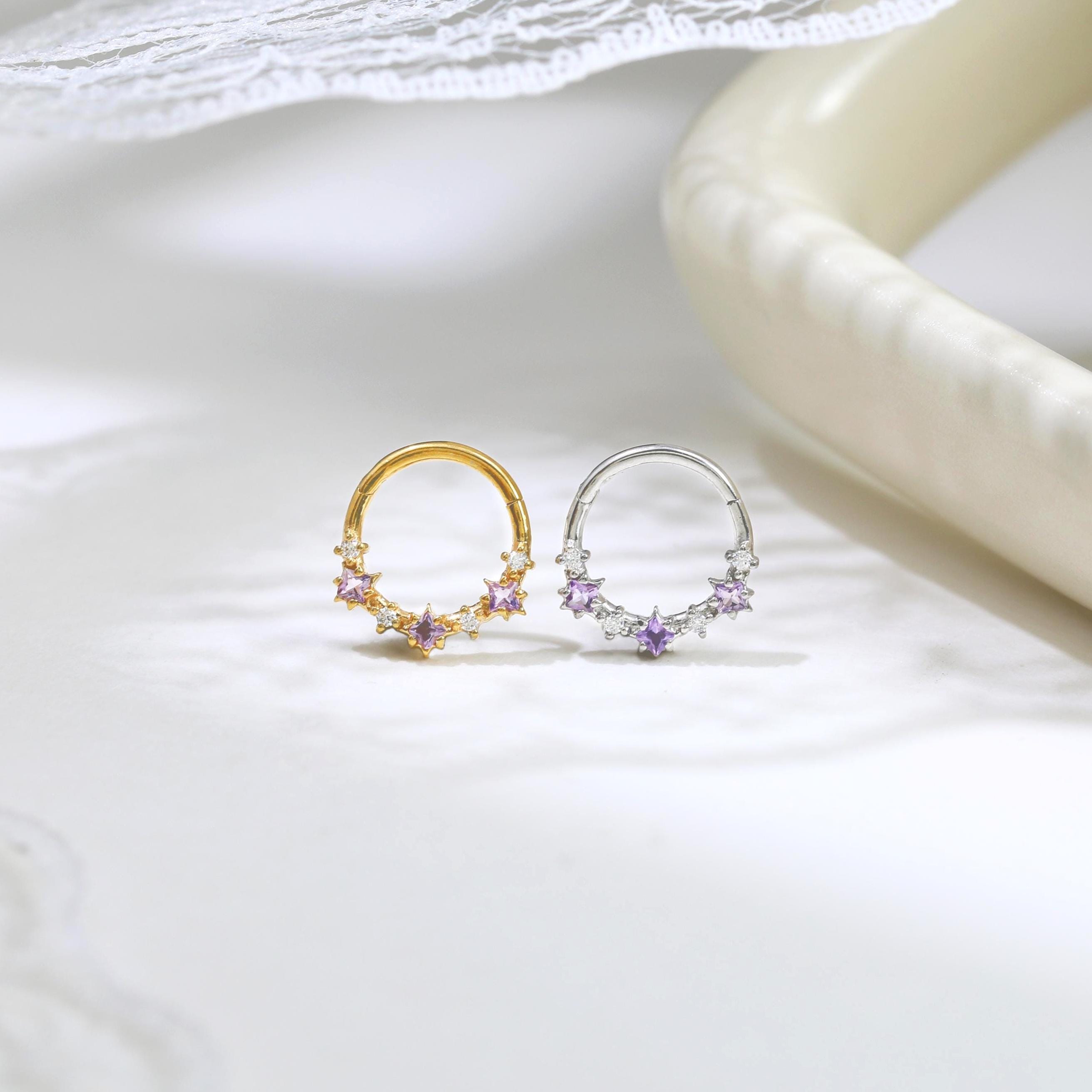 Ruluti 2 St Smiley Piercing Tanden, Roestvrij Staal Lachende Lippentanden Sieraden