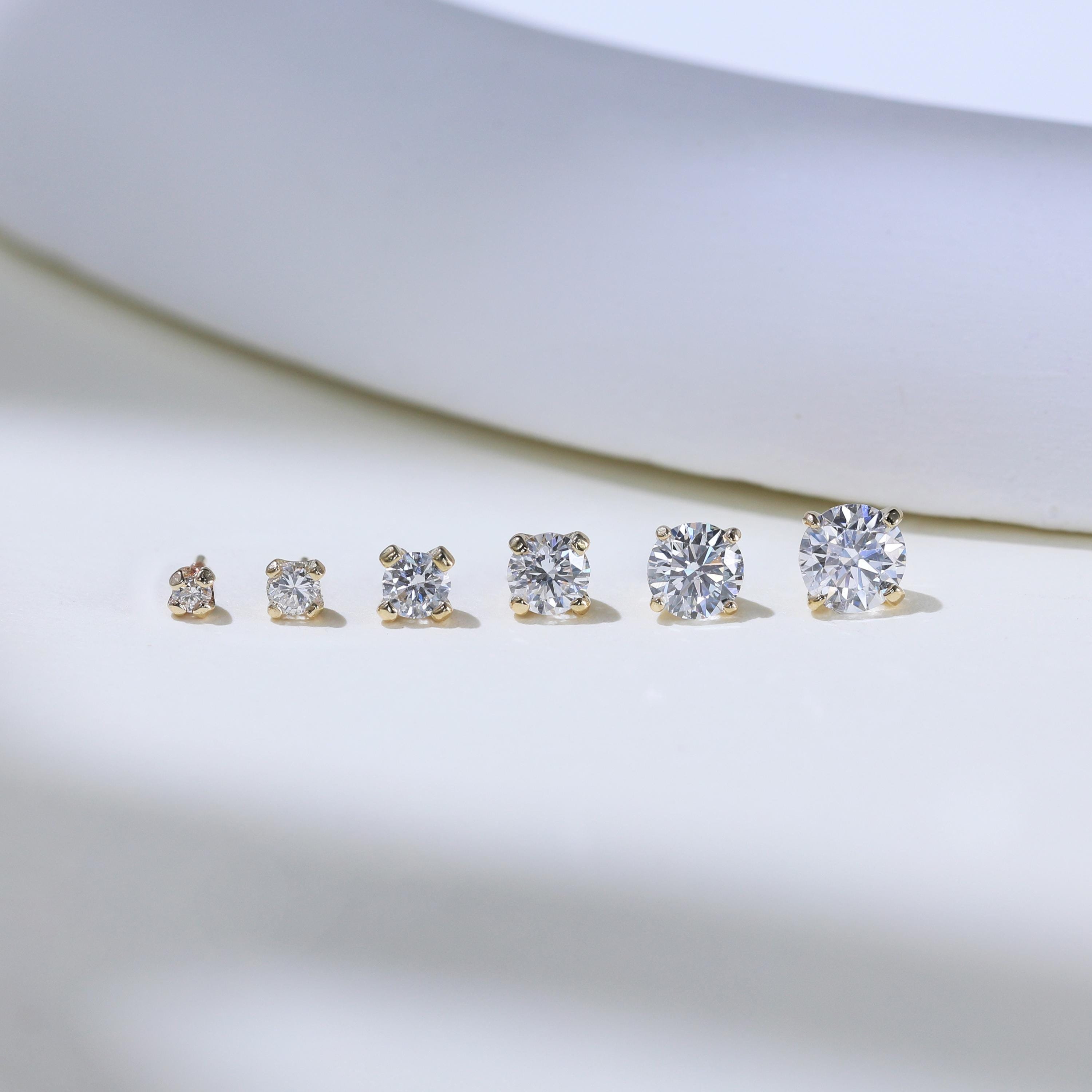Echte 10k Gelbgold Ohrringe Mit Moissanit - Eiskite Design, 6,5 Mm Nieten Für Herren & Damen
