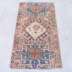 2x4 Small Rug, Vintage Rug, Turkish Rug, Antique Rug, Rugs For Bathroom, 2x3.7 ft Bronze Rug, Vintage Beni Ourain Rug, Handmade Door Mat,