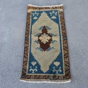 Vintage Rug, Turkish Rug, 2x4 Small Rug, Antique Rugs, Rugs For Bathroom, 1.5x3.1 ft Brown Rug, Colorful Area Rug, Vintage Decor, Wool Rug,
