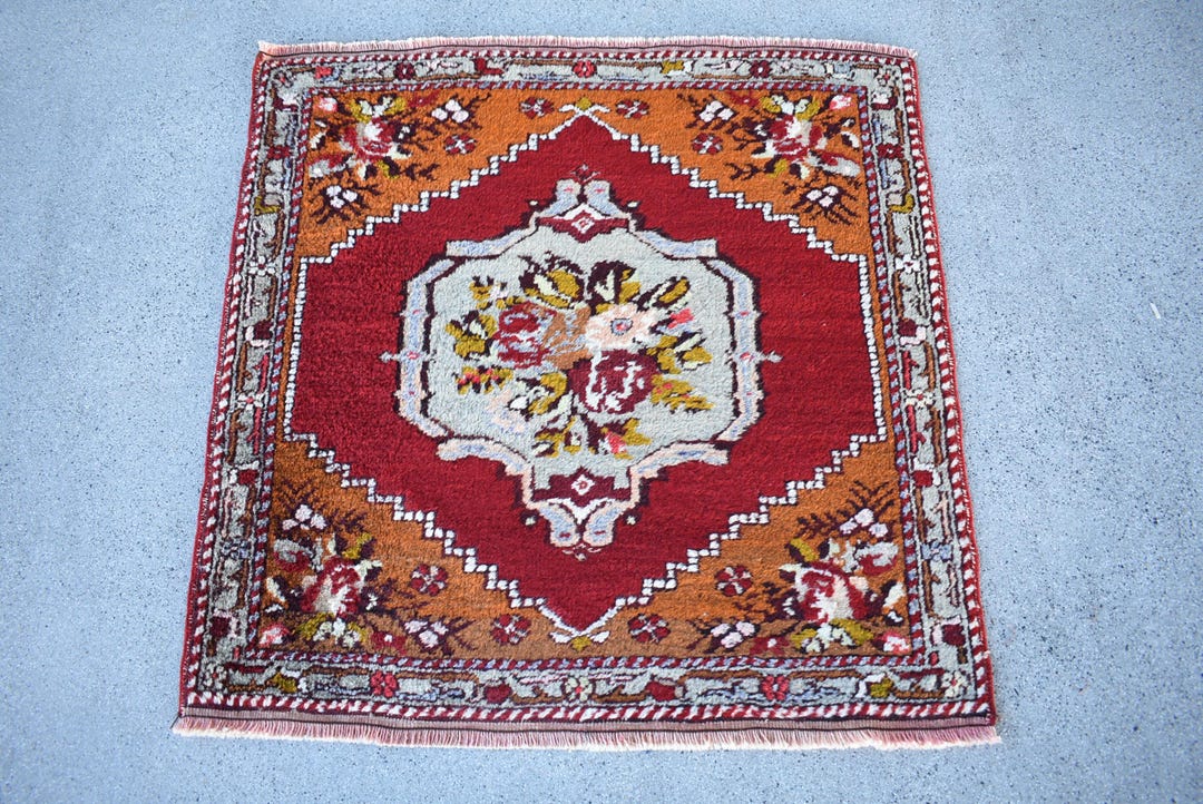 Turkish Rug, 2x2 Small Rugs, Vintage Rug, Oushak Rug, Rugs for Bathroom ...