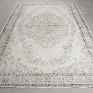 Turkish Rug, Vintage Rug, 6x10 Large Rugs, Antique Rugs, Rugs For Living Room, 6.5x9.9 ft Beige Rug, Authentic Vintage Turkish Rug,
