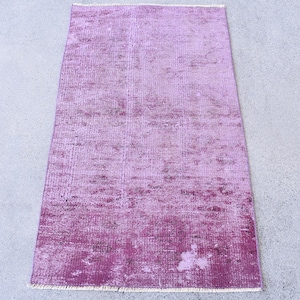 2x4 Small Rugs, Vintage Rug, Turkish Rug, Anatolian Rugs, Rugs For Entry, 2.2x3.8 ft Purple Rug, Vintage Oushak Wool Rug, Overdyed Door Mat,