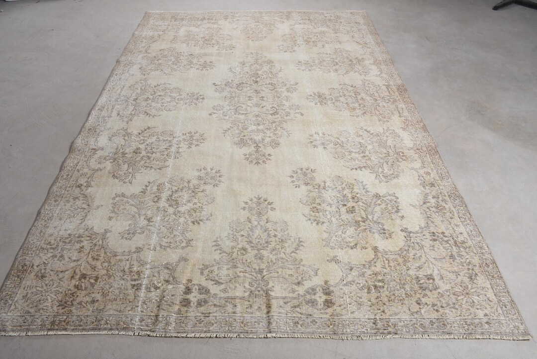 Patterns Beige Rug Large Size Vintage Rug, Large 6.3x9.8 Ft Rug, Beige Floral Rug - Etsy