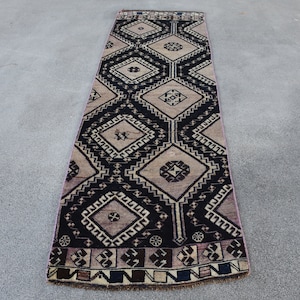 Turkish Rug, Vintage Rug, 3x9 Runner Rug, Antique Rug, Rugs For Kitchen, 2.6x8.7 ft Beige Rug, Vintage Beni Ourain Rug, Boho Rug Runner,