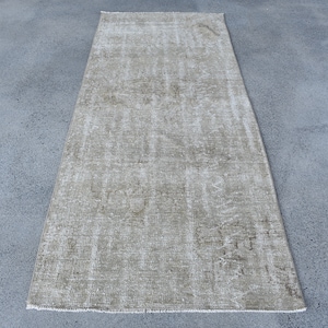 Turkish Rug, 4x8 Area Rug, Vintage Rug, Anatolian Rugs, Rugs For Kitchen, 3.2x7.9 ft Green Rug, Rustic Distressed Turkish Rug, Oushak Rug,