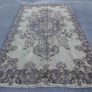 Turkish Rug, 6x10 Large Rug, Vintage Rug, Anatolian Rugs, Rugs For Living Room, 5.2x9.6 ft Beige Rug, Neutral Vintage Oushak Rug, Wool Rug,