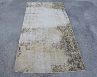 Tappeto vintage di 103 x 2,1 metri, con motivo di piante e alberi bianchi, in lana turca.