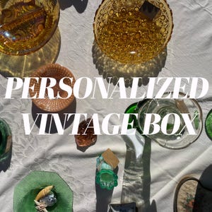 Personalized Vintage Home Decor Box: Curated Antiques & Glassware