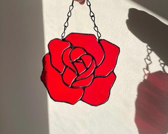 Atrapasol de rosas de vitral