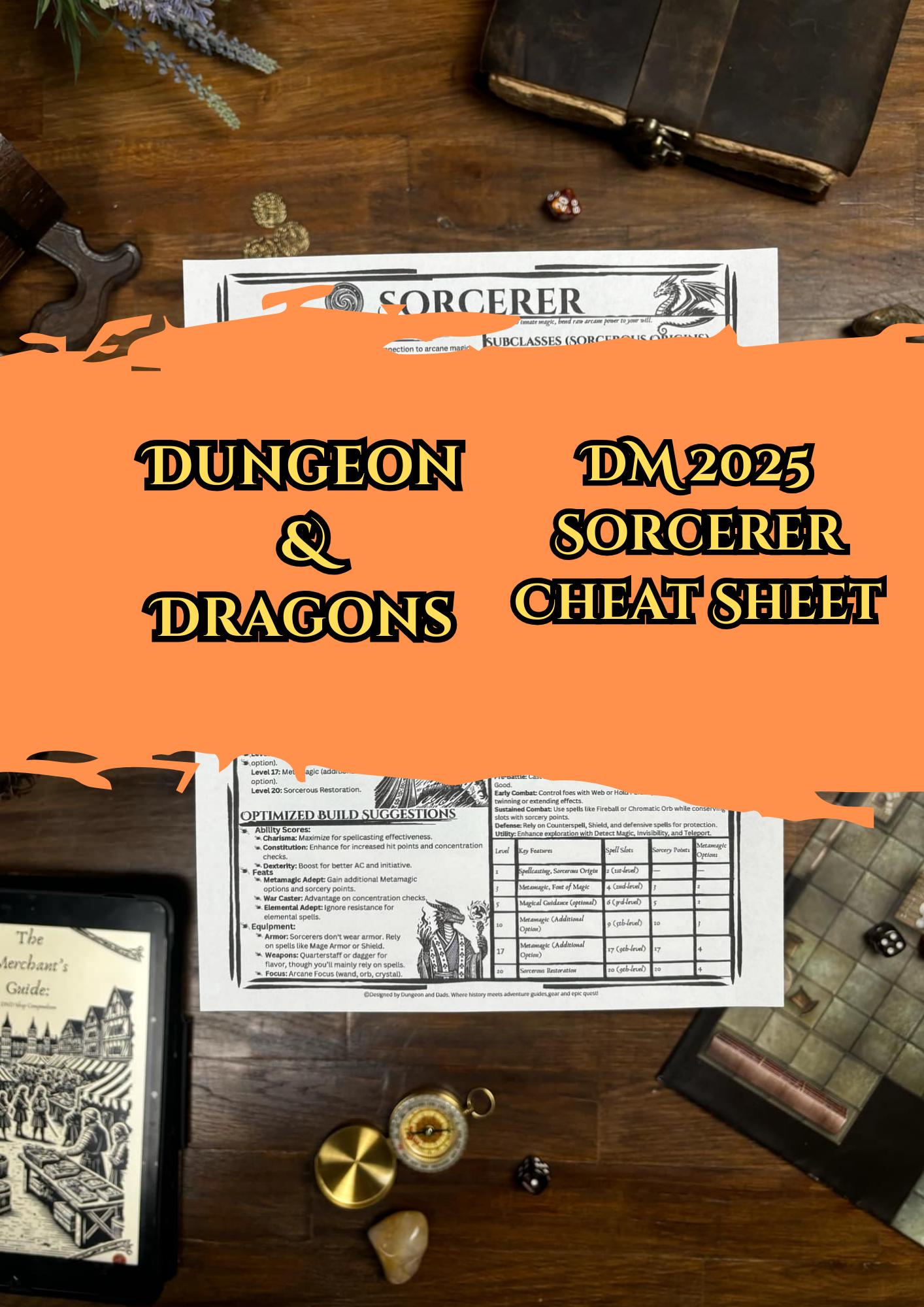 Sorcerer Class Codex – Dungeons & Dragons 5e Cheat Sheet SRD Compliant ...
