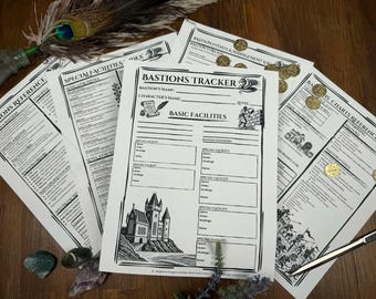 D&D 5e Bastion Management Cheat Sheet: Stronghold Reference (PDF)