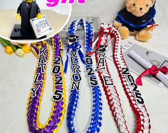 Personalized Graduation Lei 2025: Custom Satin Ribbon Garland