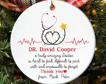 Personalized Doctor Christmas Ornament: Appreciation Gift Keepsake