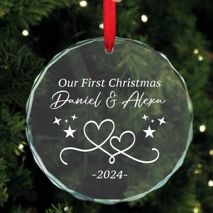 Personalized Family Ornament, Our First Christmas Ornament, Married Ornament, First Christmas Together, Christmas Couple Keepsake