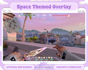 Valorant Twitch/Youtube Overlay - Subtle space themed (Map border optional) !!