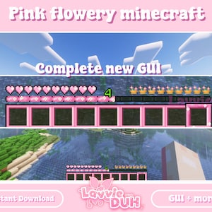 Pink Flowery Minecraft GUI + More Texture Pack! Versions 1.20.1 and ...