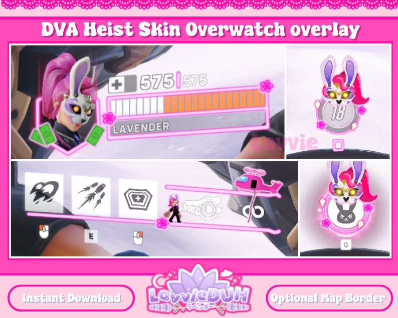 D.VA Heist Skin Overwatch Overlay for Twitch/youtube With Removable ...