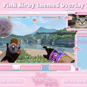 Pink Kirby Inspired Overlay For Twitch/Youtube + Options