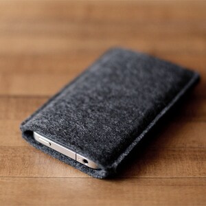 Felt iPhone Case Charcoal Felt for iPhone 11/12/13 Pro, iPhone 14/15 Pro Max Made in the USA of 100% wool felt image 3
