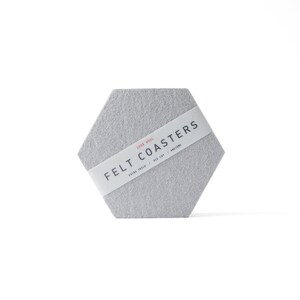 Felt Hexagon Coaster 100% Wool Felt, Set of Two or Set of Four Multiple Colors image 3